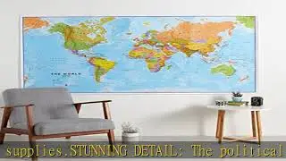Maps International Giant World Map - Mega-Map Of The World - 46 x 80 - Full Lamination
