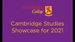 Cambridge Studies Showcase at Dainfern College 2020