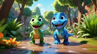 Two Baby Dinosaurs Learn Left and Right | Direction Song | Fun Learning Rhyme for Preschoolers