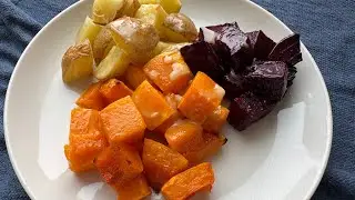 Healthy Fall Roasted Salad | Beets, Butternut Squash & Potatoes with Lemon Tahini Dressing