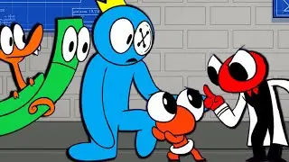 RAINBOW FRIENDS But RED Has A BAD BABY! Funny Cartoon Story Animation by Hornstromp Games