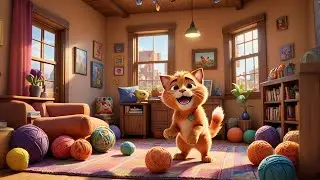 Coco Cat Plays with Yarn | Cute Kitty Song | Fun Nursery Rhyme for Kids