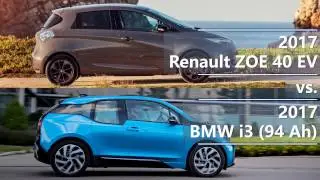 2017 Renault ZOE 40 EV vs. 2017 BMW i3 (94 Ah) comparison