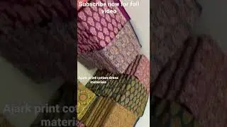 Ajark print cotton dress materials | by silk cotton handicrafts