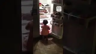 Adorable Toddler Gets Caught Stealing Food in the Middle of the Night