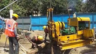 Soil testing by hydraulic machine