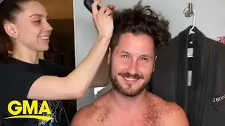 'Dancing With the Stars' Jenna Johnson gives husband Val Chmerkovskiy home haircut l GMA Digital
