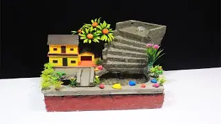 How to make beautiful cement waterfall fountain - at home