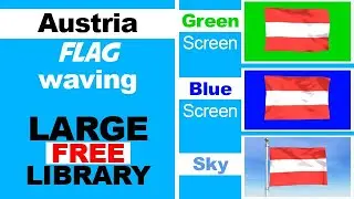 Austria flag waving over: Green Screen, Blue Screen and sky (2021)