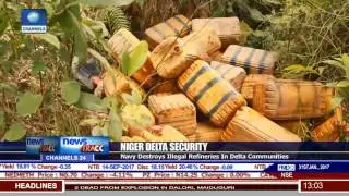 Niger Delta Security: Navy Destroys Illegal Refineries In Delta Communities