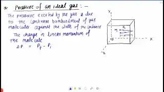 pressure of an ideal gas || KTG unit-9|| class 11 ||
