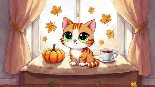 Lofi Cat Morning Vibes 🍁☀️🐈&zwj;⬛ | Warm Autumn Aesthetic