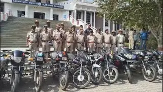 KALABURAGI POLICE SOLVE MAJOR BIKE THEFT CASE. 18 STOLEN MOTORCYCLES RECOVERED