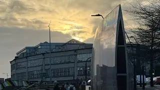 Old Queens Head and Railway Station, Sheffield then train to Beverley and Beverley in the dark. 