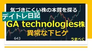 643【デイトレ日記　GA technologies株 異常な下ヒゲ】20230518 #GAtechnologies　#グロース #空売り #チャート #株の初心者　#デイトレ  #株式投資