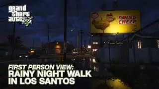 Chill Rainy Night Walk in Los Santos - Grove Street, Davis to Strawberry | GTA 5 Enhanced | GTA V