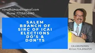 Salem Branch Elections - Do's and Don'ts