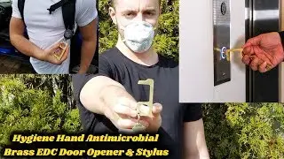 Hygiene Hand Antimicrobial Brass EDC Door Opener & Stylus