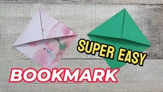 Very easy origami diy paper bookmark with Ski #origami #easyorigami #diyorigami #paperbookmark