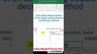 #shorts | How to us DDB function in excel | #excel  | #exceltutorial | #growwithskills