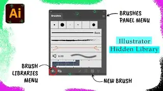 Brush Tool Hidden Library Illustrator #adobeillustrator #brush #brushtool #tutorial #class5