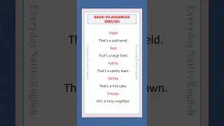 Basic vs Advanced English #english #learnenglish #vocabulary