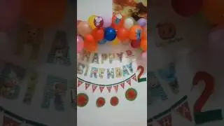 simple birthday decoration#cocomelen theme @Sanju-Iniyan-Family