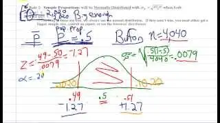 Stats: Sampling Distribution of a Proportion and Standard Error