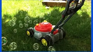 Toy Lawn Mower Push 'N' Bubble Play with Walmart Mower | Children Fun Toy Review with Brothers r Us!