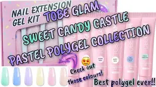 Watch me swatch the Sweet Candy Castle Pastel polygel collection by Tobe Glam. Best beginner polygel