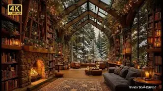 Winter Book Retreat Jazz beside a Glowing Hearth | Serene Library Ambience for Reading & Calm Focus