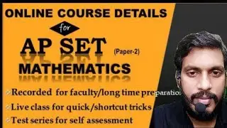 AP SET PAPER-2 (MATHEMATICS) ONLINE COACHING DETAILS