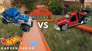 HOT WHEELS GARDEN RACING TRACK #mrsuperwheels #hotwheelsstunts #hotwheels #hotwheelstracks