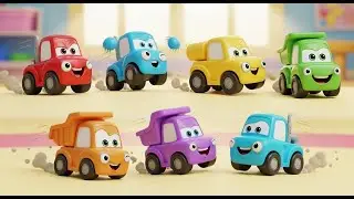 Siete Pequeños Camiones de Juguete Ruedan | Rimas Infantiles y Canciones para Niños