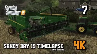 Sandy Bay with Seasons EP7 Our First Harvest & Making Alfalfa Hay. FS19 4K Timelapse