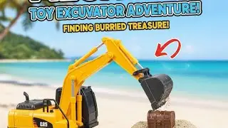 MEGA DIG! Finding Buried Treasure with Toy Excavator! 💎🚜