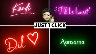 how to make neon glowing lyrics text reels video editing just 1 click | lyrics video editing