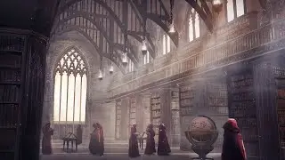 Monastery Library - A fantasy library filled with fire and Gregorian chant music - ASMR Ambience