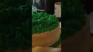 Adding The Grass to the Easter Bunny Cake... Thanks  #SugarScience