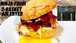 NINJA FOODI -2-BASKET AIR FRYER - Breakfast Sandwich!  Bacon, Egg and Cheese!