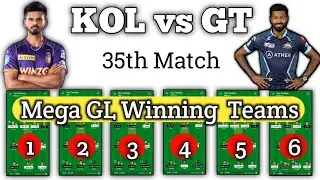 KOL vs GT Dream11 , KOL vs GL Dream11 Prediction , Kolkata vs Gujarat ,IPL 35th Match , GL Teams