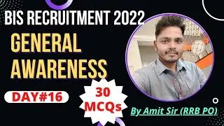 BIS General Awareness MCQs | BIS Recruitment 2022 | DAY-16 | SSA | Personal Assistant | ASO | Steno