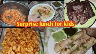 Surprise lunch for kids|Brownie|Chicken Roll|Pasta|Vlog