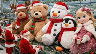 Inside the Christmas Edition Teddy bears and Dolls factory,how its made factory to home full process