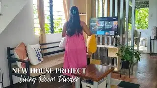 New Living Room Project | DIY TV Console & Divider Build - Home Vlog