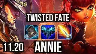 TWISTED FATE vs ANNIE (MID) | Rank 4 TF, 4/0/5, Rank 25 | EUW Challenger | v11.20