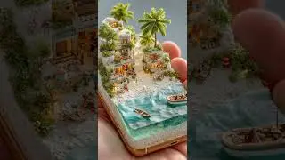 A Miniature Beach Resting in a Human Palm 🖐️🏝️ | AI Surreal Video