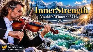 432 Hz Vivaldi Winter Ice River ASMR | Ultimate Healing 4K❄️