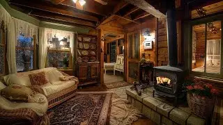 🔴Cozy Rain Ambience | Cosy Rainy Cabin with Relaxing Fireplace Burning Sounds for Deep Sleep💤