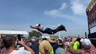 Rockin' Dopsie Jr. stage dive at JazzFest '23